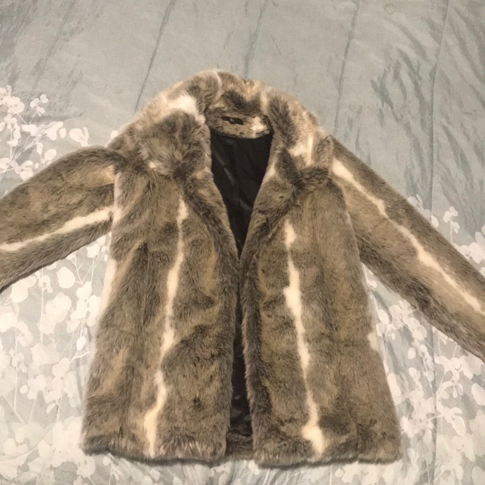 Faux fur coat from Misguided. Worn once. Size 0